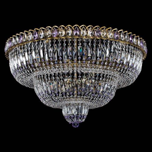 Люстра Водопад Обтикон №15 под бронзу фиолетовая в Кирове Гусь Хрустальный