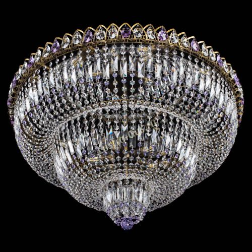 Люстра Водопад Обтикон №15 под бронзу фиолетовая в Кирове Гусь Хрустальный