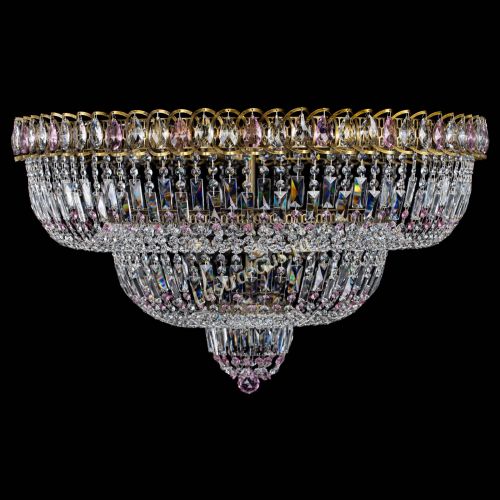 Люстра Водопад Обтикон №15 под бронзу розовая в Кирове Гусь Хрустальный