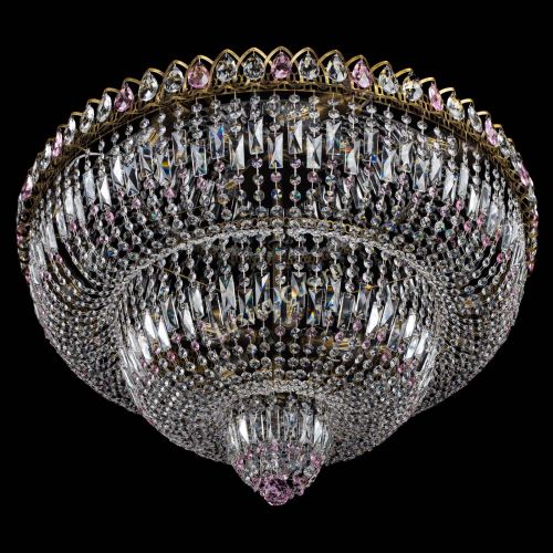 Люстра Водопад Обтикон №15 под бронзу розовая в Кирове Гусь Хрустальный
