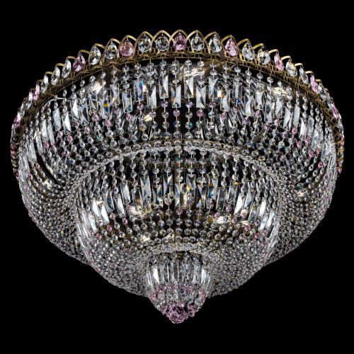 Люстра Водопад Обтикон №15 под бронзу розовая в Кирове Гусь Хрустальный