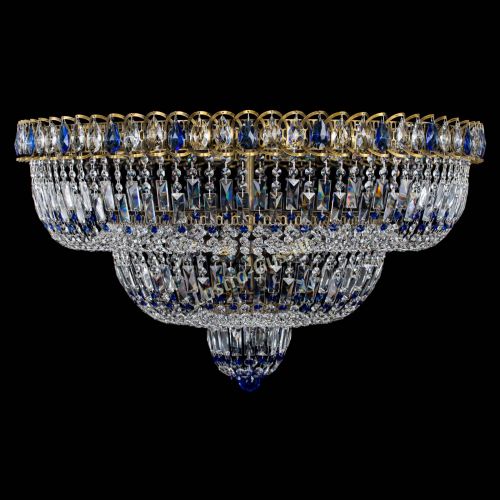 Люстра Водопад Обтикон №15 под бронзу синяя в Кирове Гусь Хрустальный