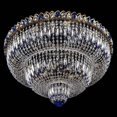 Люстра Водопад Обтикон №15 под бронзу синяя в Кирове Гусь Хрустальный