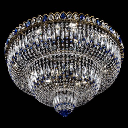 Люстра Водопад Обтикон №15 под бронзу синяя в Кирове Гусь Хрустальный
