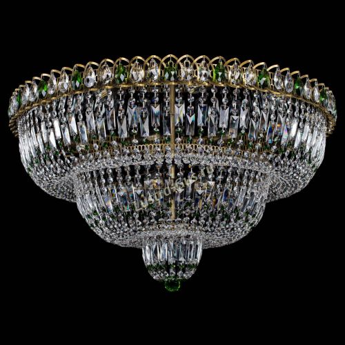 Люстра Водопад Обтикон №15 под бронзу зеленая в Кирове Гусь Хрустальный