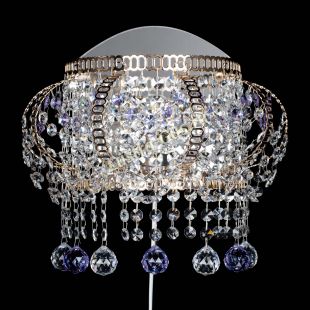 Бра из хрусталя Альфа №2 фиолетовая