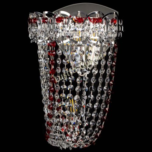 Бра Астра ажур №2 красная в Кирове Гусь Хрустальный