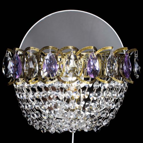 Бра Астра ажур под бронзу фиолетовая в Кирове Гусь Хрустальный