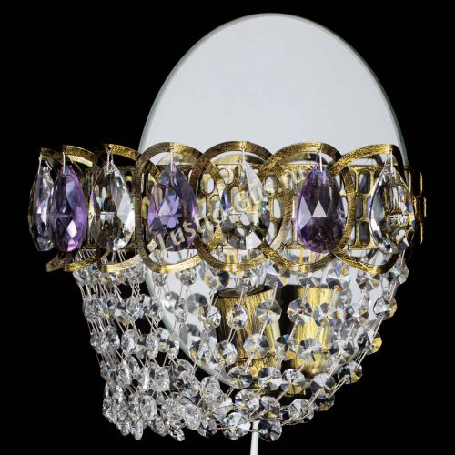 Бра Астра ажур под бронзу фиолетовая в Кирове Гусь Хрустальный