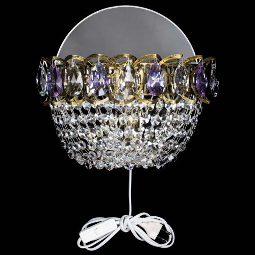 Бра Астра ажур под бронзу фиолетовая в Кирове Гусь Хрустальный