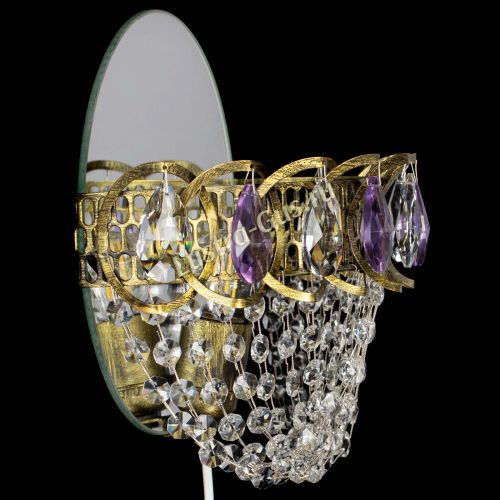 Бра Астра ажур под бронзу фиолетовая в Кирове Гусь Хрустальный