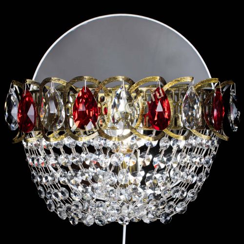 Бра Астра ажур под бронзу красная в Кирове Гусь Хрустальный