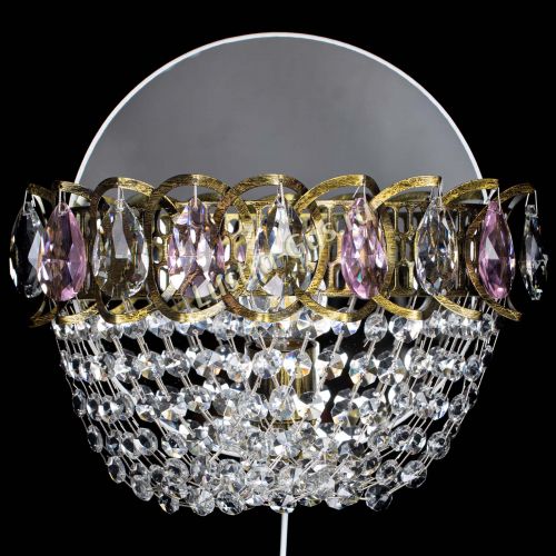 Бра Астра ажур под бронзу розовая в Кирове Гусь Хрустальный