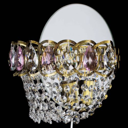 Бра Астра ажур под бронзу розовая в Кирове Гусь Хрустальный