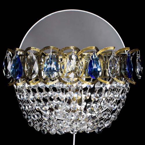 Бра Астра ажур под бронзу синяя в Кирове Гусь Хрустальный