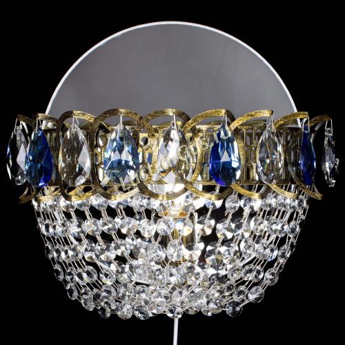 Бра Астра ажур под бронзу синяя в Кирове Гусь Хрустальный