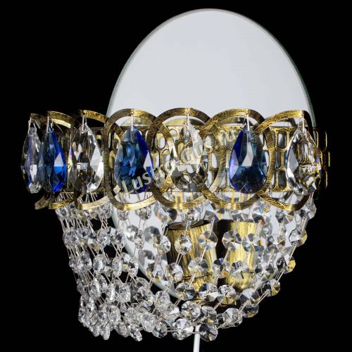 Бра Астра ажур под бронзу синяя в Кирове Гусь Хрустальный