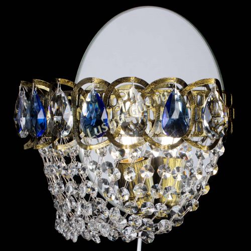 Бра Астра ажур под бронзу синяя в Кирове Гусь Хрустальный