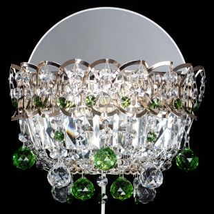 Бра из хрусталя Астра пластинка шар Зеленая