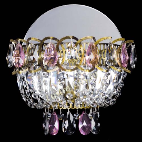 Бра Астра Розовая под бронзу в Кирове Гусь Хрустальный