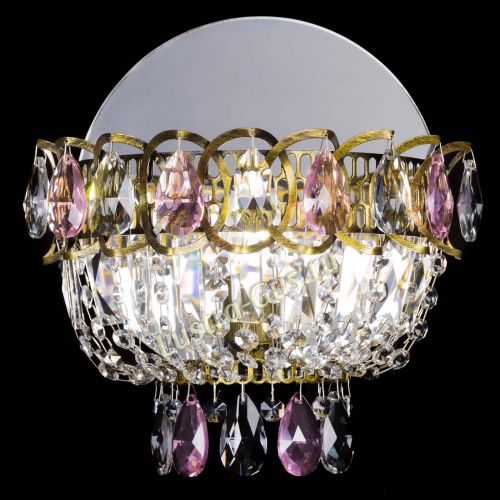 Бра Астра Розовая под бронзу в Кирове Гусь Хрустальный