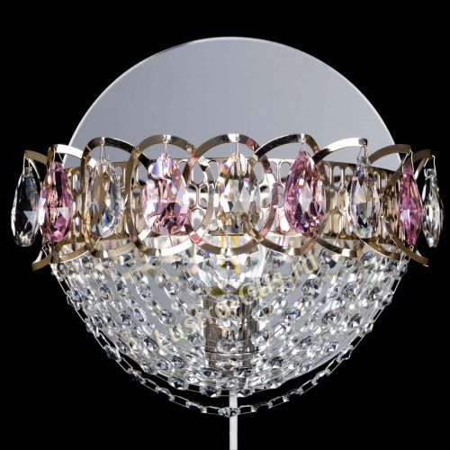 Бра Астра Сетка розовая в Кирове Гусь Хрустальный