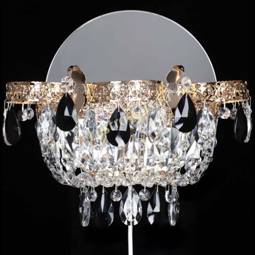 Бра Камея Флора черная в Кирове Гусь Хрустальный