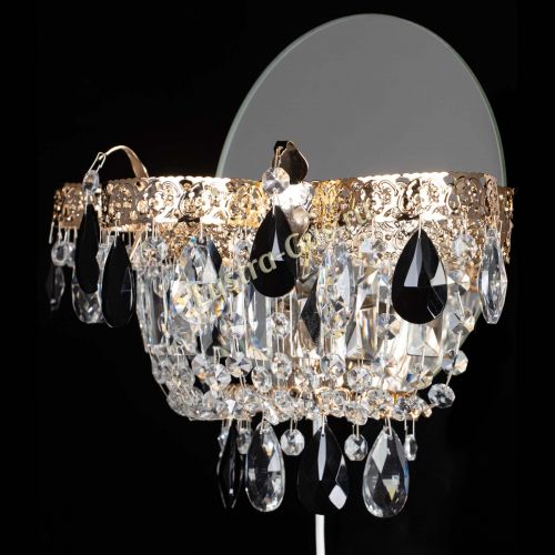 Бра Камея Флора черная в Кирове Гусь Хрустальный