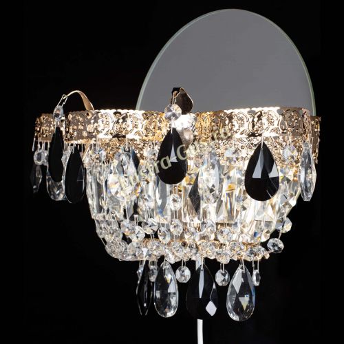 Бра Камея Флора черная в Кирове Гусь Хрустальный