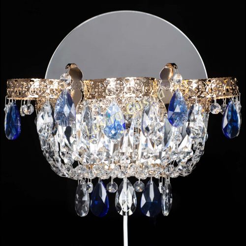 Бра Камея Флора синяя в Кирове Гусь Хрустальный