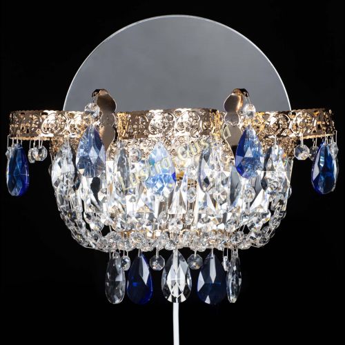 Бра Камея Флора синяя в Кирове Гусь Хрустальный