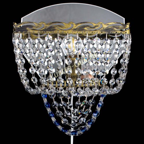 Бра Квадрат №2 под бронзу Синяя в Кирове Гусь Хрустальный