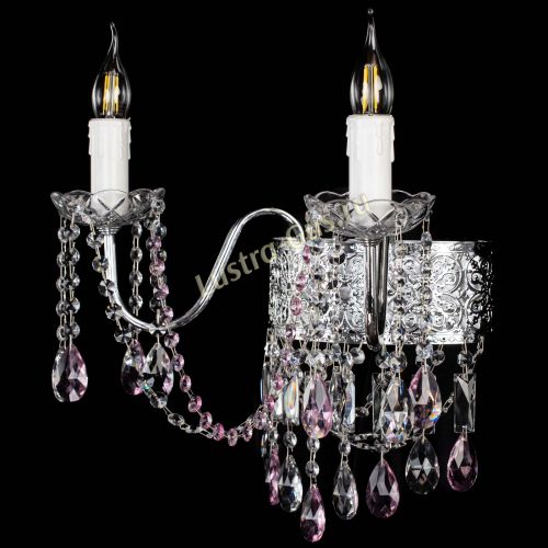 Бра Свеча Восток №2 розовая в Кирове Гусь Хрустальный