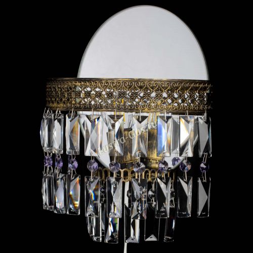 Бра Венеция Пластинка под бронзу Фиолетовая в Кирове Гусь Хрустальный