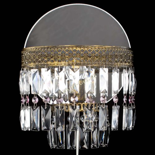 Бра Венеция Пластинка под бронзу Розовая в Кирове Гусь Хрустальный