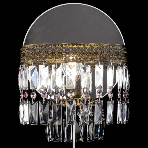 Бра Венеция Пластинка под бронзу Розовая в Кирове Гусь Хрустальный