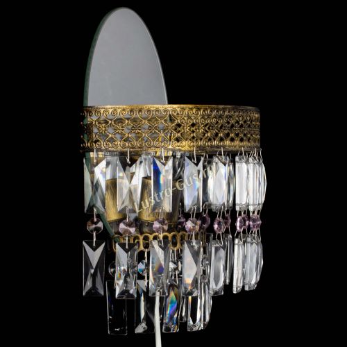 Бра Венеция Пластинка под бронзу Розовая в Кирове Гусь Хрустальный