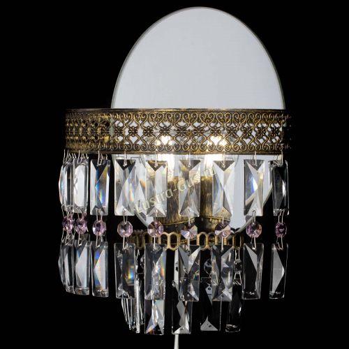 Бра Венеция Пластинка под бронзу Розовая в Кирове Гусь Хрустальный