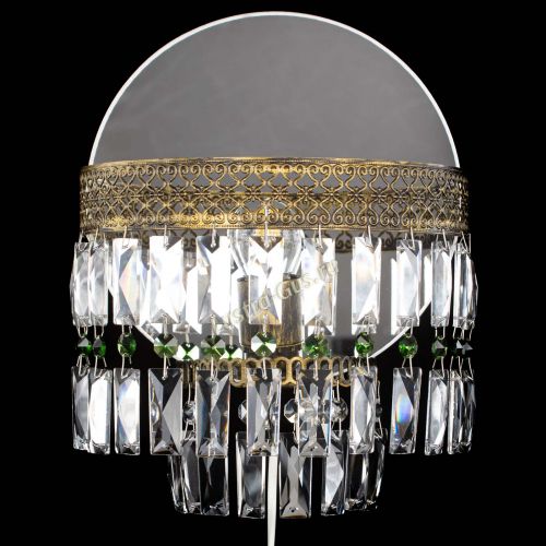 Бра Венеция Пластинка под бронзу Зеленая в Кирове Гусь Хрустальный