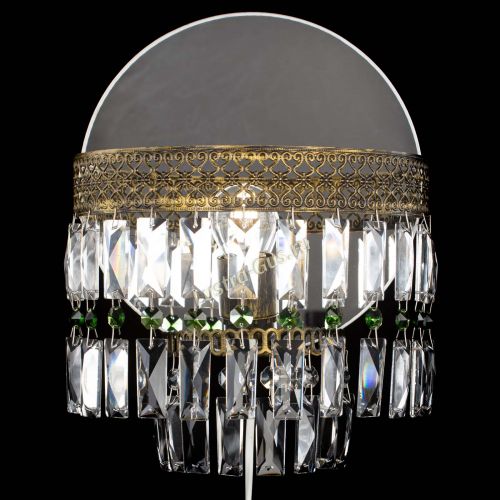 Бра Венеция Пластинка под бронзу Зеленая в Кирове Гусь Хрустальный