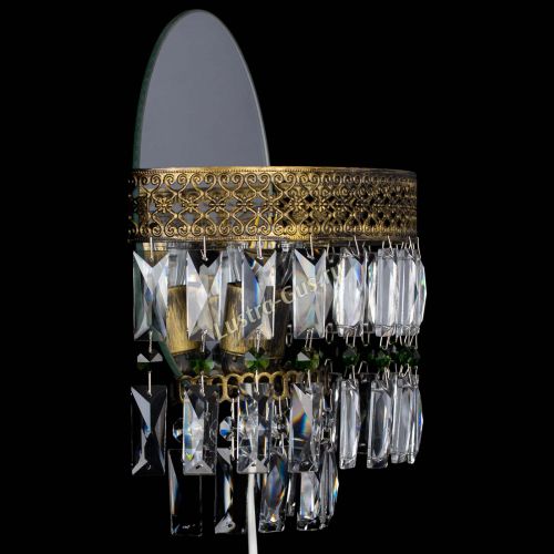 Бра Венеция Пластинка под бронзу Зеленая в Кирове Гусь Хрустальный