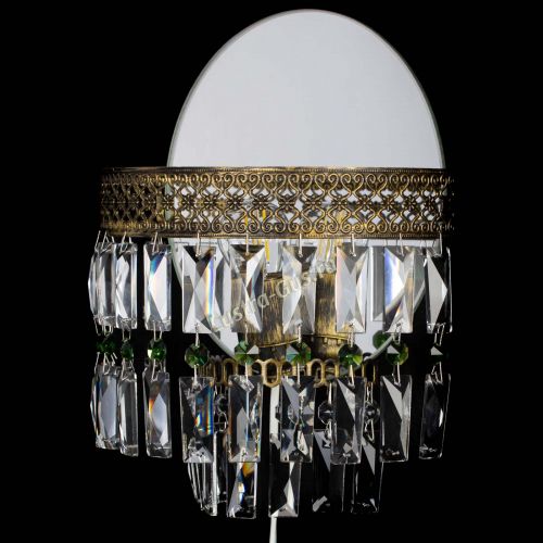 Бра Венеция Пластинка под бронзу Зеленая в Кирове Гусь Хрустальный