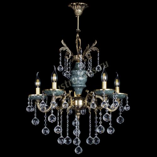 Люстра бронзовая Алфея №5 "Малахит" шар в Кирове Гусь Хрустальный