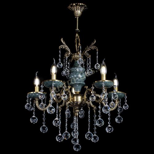 Люстра бронзовая Алфея №5 "Малахит" шар в Кирове Гусь Хрустальный