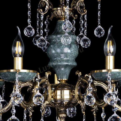 Люстра бронзовая Алфея №5 "Малахит" шар в Кирове Гусь Хрустальный