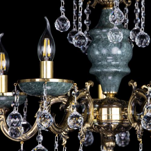 Люстра бронзовая Алфея №5 "Малахит" шар в Кирове Гусь Хрустальный