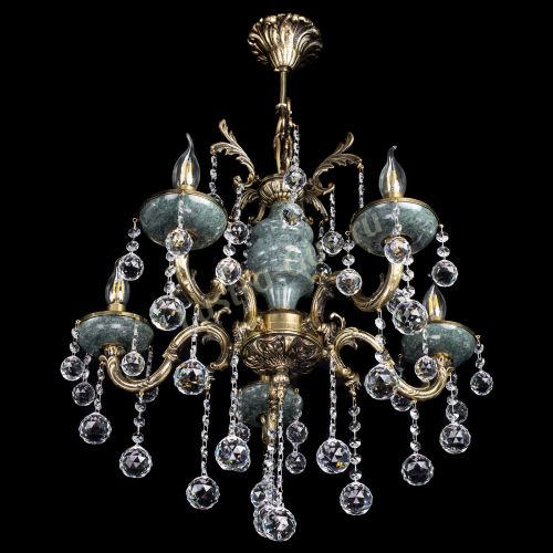 Люстра бронзовая Алфея №5 "Малахит" шар в Кирове Гусь Хрустальный