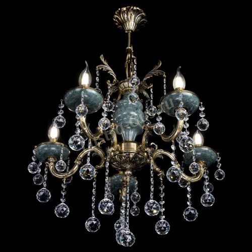 Люстра бронзовая Алфея №5 "Малахит" шар в Кирове Гусь Хрустальный