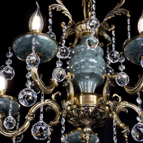 Люстра бронзовая Алфея №5 "Малахит" шар в Кирове Гусь Хрустальный