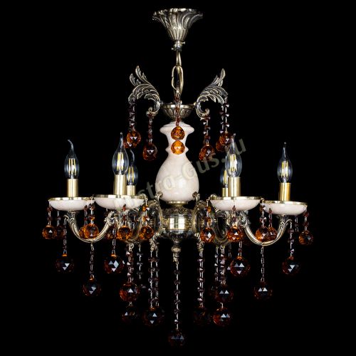 Люстра бронзовая Алфея №6 с камнем шар чайная в Кирове Гусь Хрустальный